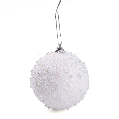 Christmas Ball Foam & Plastic Imitation Pearl Pendant Decoration FIND-G056-01D-1