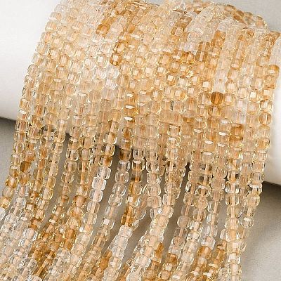 Heated Natural Citrine Beads Strands G-B175-C06-3x3mm-1
