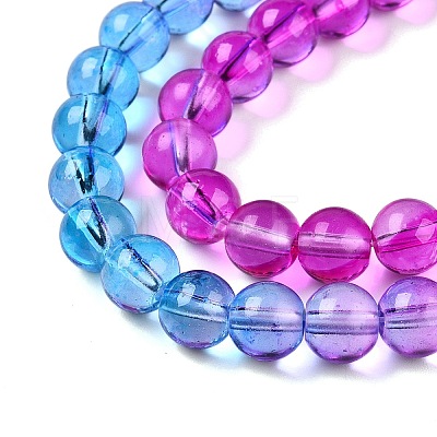 Baking Painted Transparent Glass Beads DGLA-M001-8mm-07-1