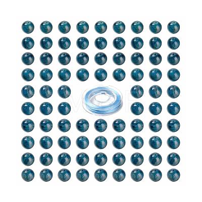 100Pcs 8mm Natural Apatite Round Beads DIY-LS0002-54-1