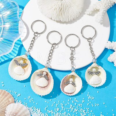 Natural Shell Keychain KEYC-JKC00773-1