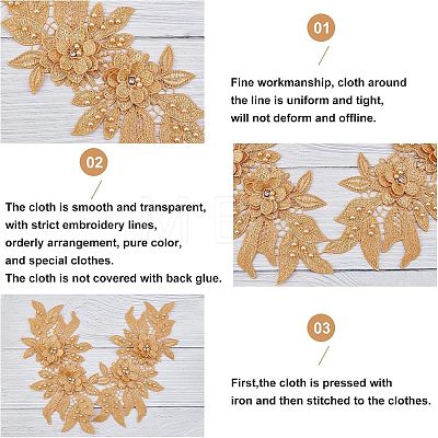 Polyester Embroidered Floral Lace Collar DIY-WH0326-47C-1