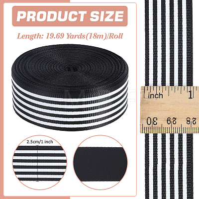 Polyester Stripe Ribbon OCOR-WH0078-507B-1