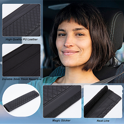 PU Leather Seat Safety Belt Pad AJEW-WH0258-318B-1