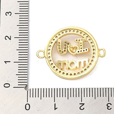 Brass Micro Pave Clear Cubic Zirconia Mama Connector Charms FIND-Z041-12B-1