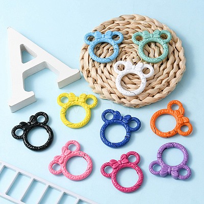 10Pcs Spray Painted Alloy Spring Gate Rings FIND-YW0001-59-1