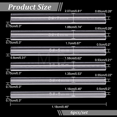  6Pcs 6 Styles Acrylic Zipper Guide Anti-overflow Tool TOOL-NB0002-08-1