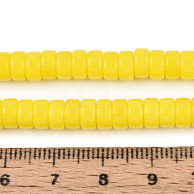 Opaque Solid Color Glass Beads Strands GLAA-N026-3x6mm-03-1