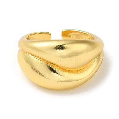 Rack Plating Brass Open Cuff Rings for Women RJEW-M162-19G-1
