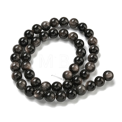 Natural Silver Obsidian Beads Strands G-S150-20A-8mm-1