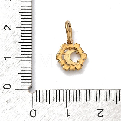 304 Stainless Steel Micro Pave Clear Cubic Zirconia Pendants STAS-Z189-01G-03-1