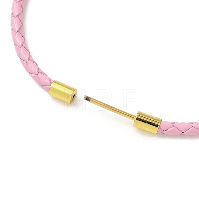 3MM Braided Round Imitation Leather Cord Bracelet Making MAK-S075-01G-R-1