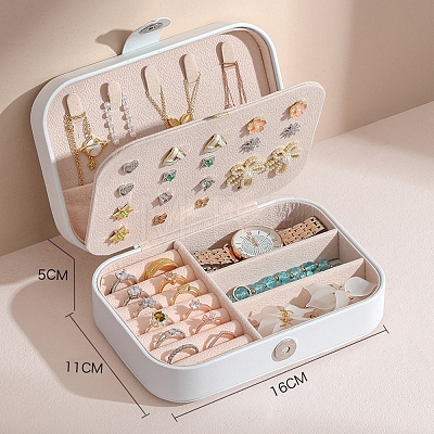 2 Layered Imitation Leather Jewelry Storage Boxes PW-WG07BD7-06-1