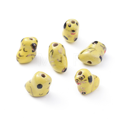 Handmade Porcelain Puppy Beads Strands PORC-L033-002-1