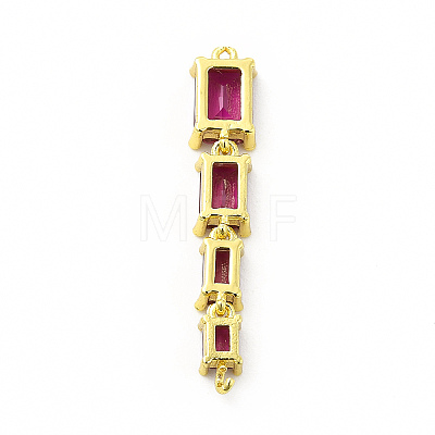 Brass Pave Cubic Zirconia Connector Charms KK-G458-01-1