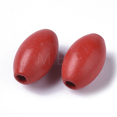 Spray Painted Natural Maple Wood Beads WOOD-T019-34-1