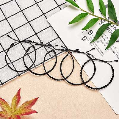 5Pcs 5 Style Nylon Thread Woven Braided Bracelets Set BJEW-SW00050-1