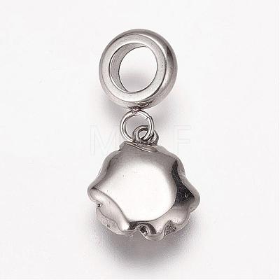 304 Stainless Steel European Dangle Charms OPDL-K001-26AS-1