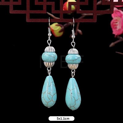 Ethnic style retro turquoise earrings for women WG2299-5-1