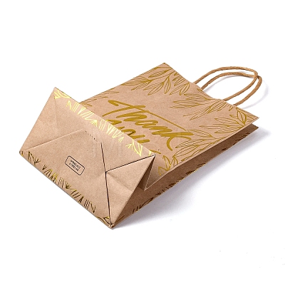 Gold Stamp Thank You Printed Paper Gift Tote Bags ABAG-Q055-03D-1