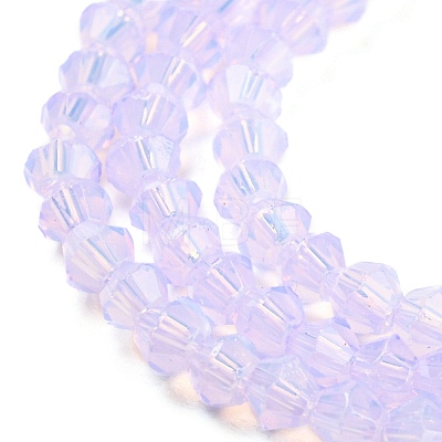 Baking Painted Transparent Glass Beads Strands DGLA-F029-J2mm-07-1