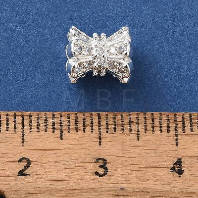 Brass Micro Pave Cubic Zirconia Beads KK-C072-07S-1