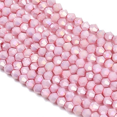 Electroplate Bicone Glass Beads Strands GL-T021-2.5x3mm-16-21-1