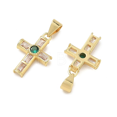 Brass Pave Cubic Zirconia Pendants CU-CBAD360-05G-02-1