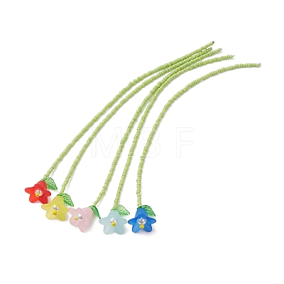 Flower Acrylic Bookmarks AJEW-TA00064-1