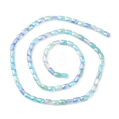 Gradient Color Electroplate Glass Bead Strands X1-GLAA-E042-01A-1