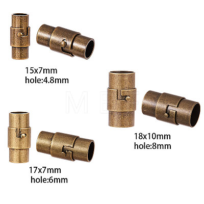 Brass Locking Tube Magnetic Clasps KK-SC0001-11-1