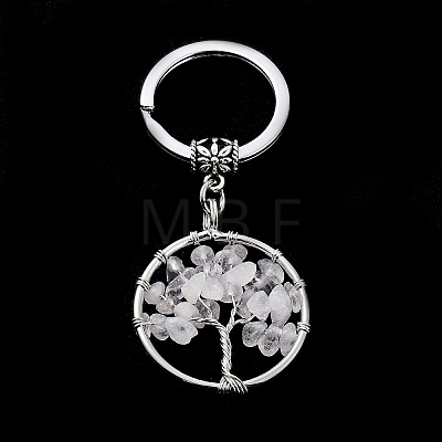 Natural Quartz Crystal Keychain KEYC-E023-03G-1