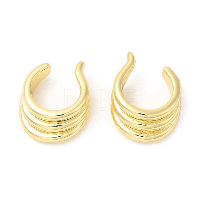 Rack Plating Brass Cuff Earrings for Women EJEW-Q770-25G-1