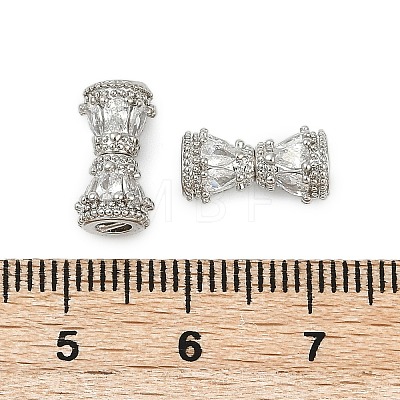 Brass Micro Pave Clear Cubic Zirconia Screw Clasps KK-H202-02B-P-1