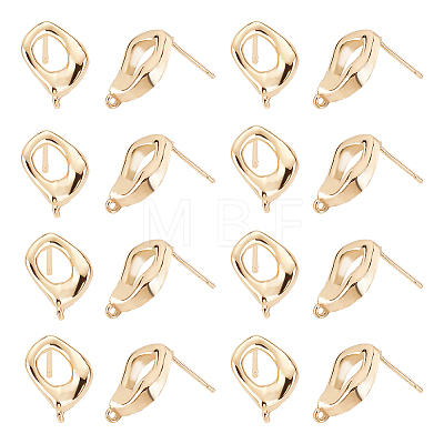 10 Pairs Brass Stud Earring Findings KK-AR0002-55-1