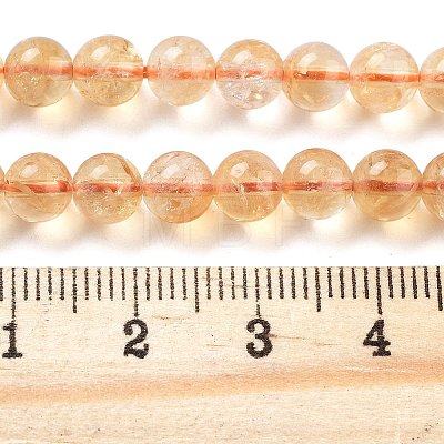 Natural Citrine Beads Strands X-G-S150-09-6mm-1