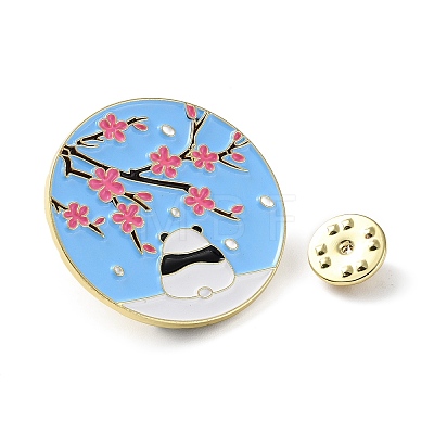 Panda with Plum Blossom Enamel Pins JEWB-A016-02A-02-1