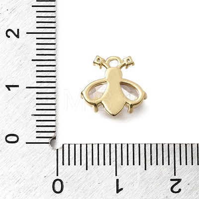 Brass Micro Pave Clear Cubic Zirconia Charms KK-K426-05G-1