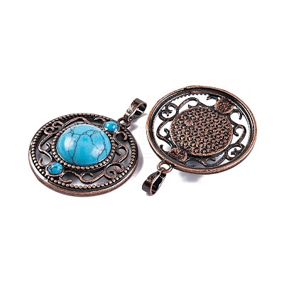 Synthetic Turquoise Pendants G-Q158-03-12-1