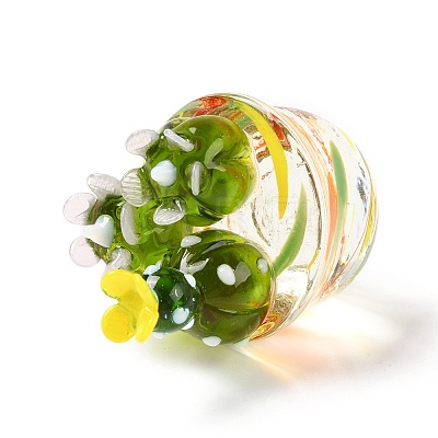 Glass Cactus Display Decorations DJEW-B004-04-1