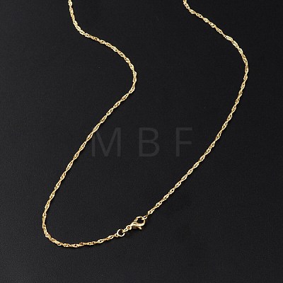 1.5mm Rack Plating Brass Singapore Chain Necklaces for Women Men MAK-L044-28G-1