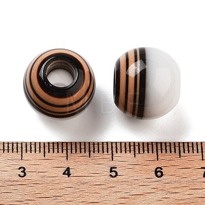 Resin Striped European Beads RESI-Z030-06A-1