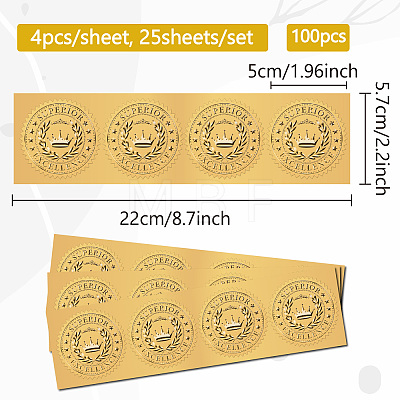 Self Adhesive Gold Foil Embossed Stickers DIY-WH0575-011-1