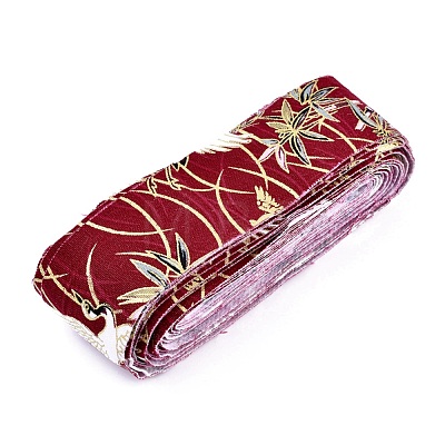 Japanese Kimono Style Floral Cotton Ribbon OCOR-I008-01B-02-1