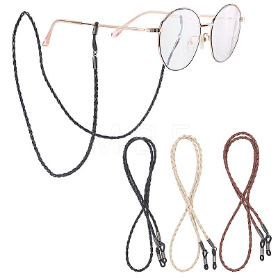 3Pcs 3 Colors PU Leather Eyeglass Chains AJEW-CL0005-86-1
