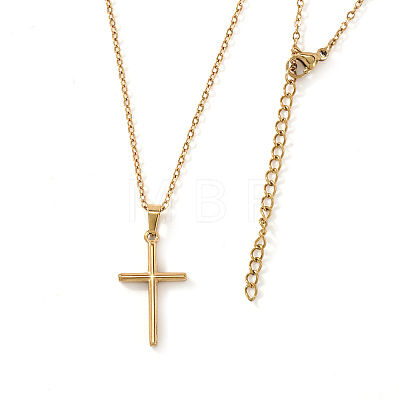 Vintage 306 Stainless Steel Cross Pendant Necklaces for Women Men DA5848-2-1