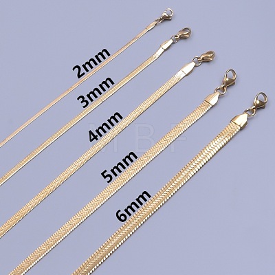 4~5MM Unisex 304 Stainless Steel Flat Snake Chains Necklaces CI0111-24-1