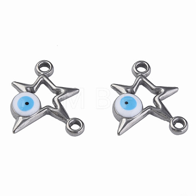 304 Stainless Steel Enamel Connector Charms STAS-N087-62-02P-1