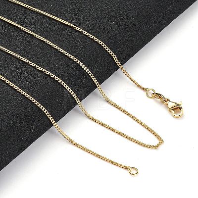 1mm Rack Plating Brass Twisted Chain Necklaces for Women Men MAK-L044-31G-1