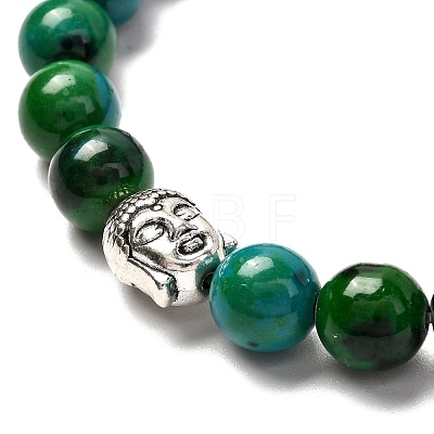 Synthetic Chrysocolla & Non-magnetic Hematite Stretch Bracelets Set for Men Women Gift BJEW-JB06727-1